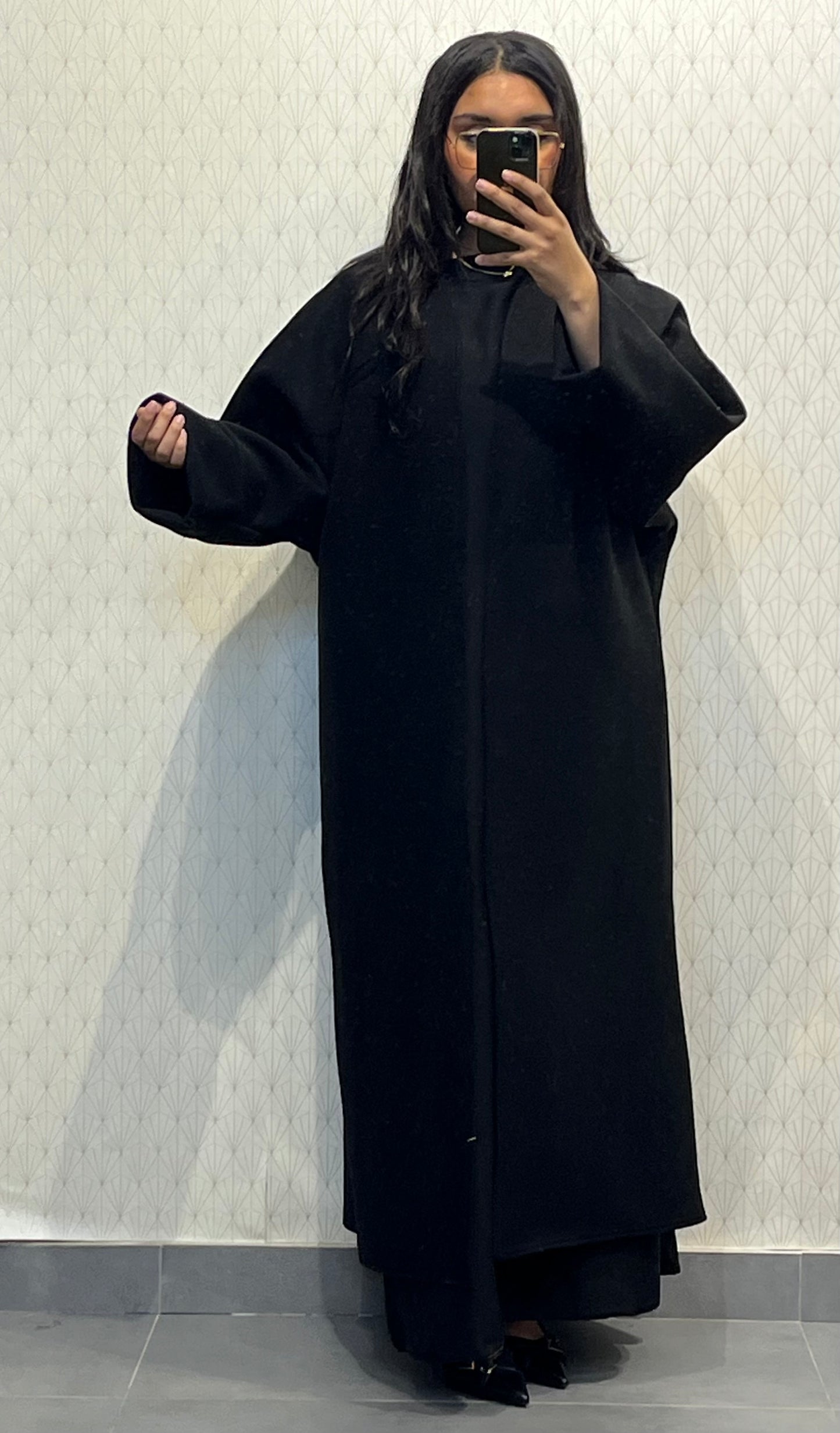 Long Coat Ref: 2515CB - Flared Peacoat Style, Loose and Elegant Cut