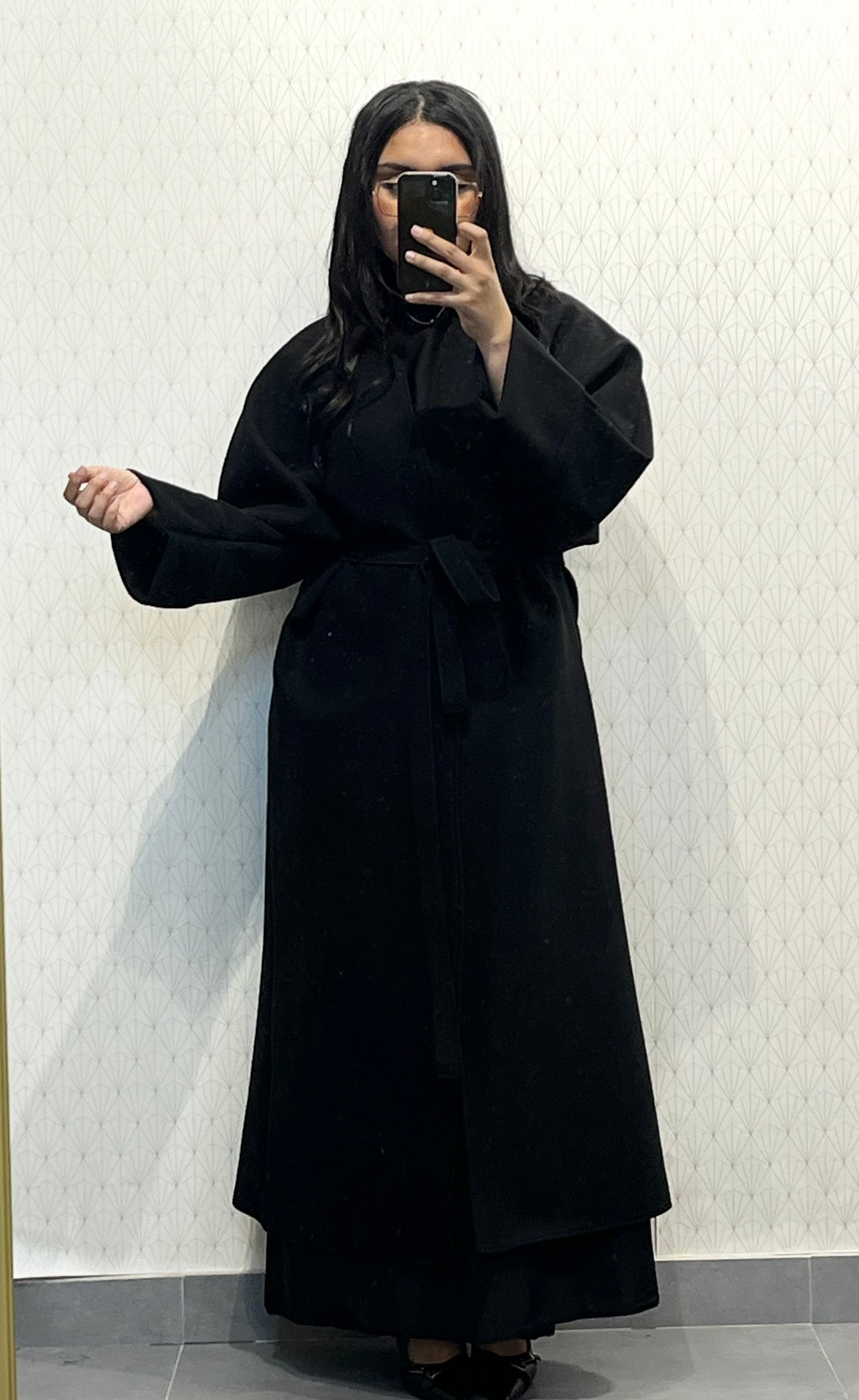 Long Coat Ref: 2515CB - Flared Peacoat Style, Loose and Elegant Cut