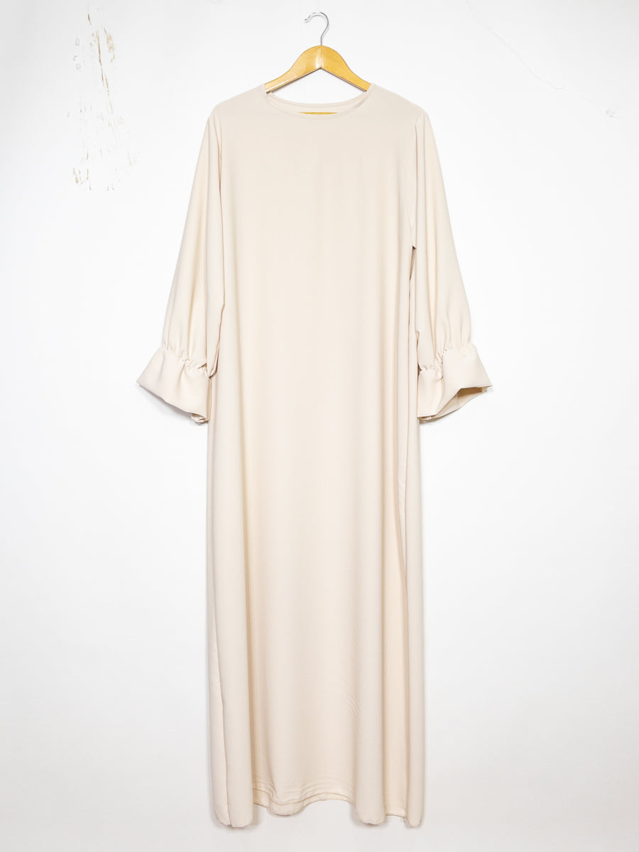 Abaya Larga Amplia Ref: Ro23332pk en Seda de Medina - Detalles en las Mangas Cómoda y Elegante