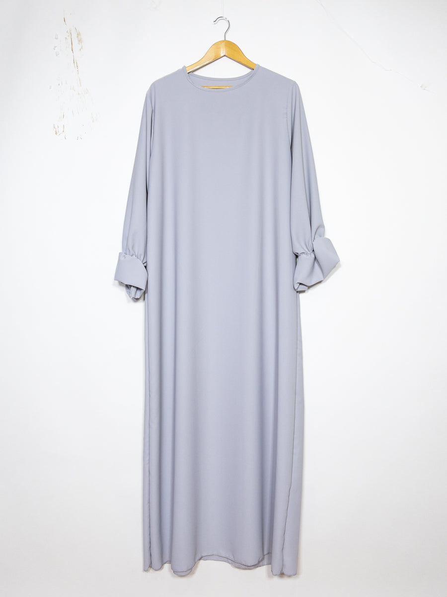 Abaya Larga Amplia Ref: Ro23332pk en Seda de Medina - Detalles en las Mangas Cómoda y Elegante
