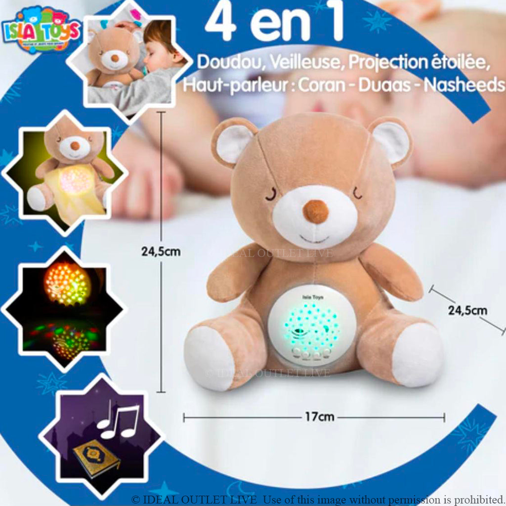 Peaceful Sleep Guaranteed Islamic Plush Comforter Night Light with Quranic Verses, Educational Toy, Isla TOYS, 24 cm