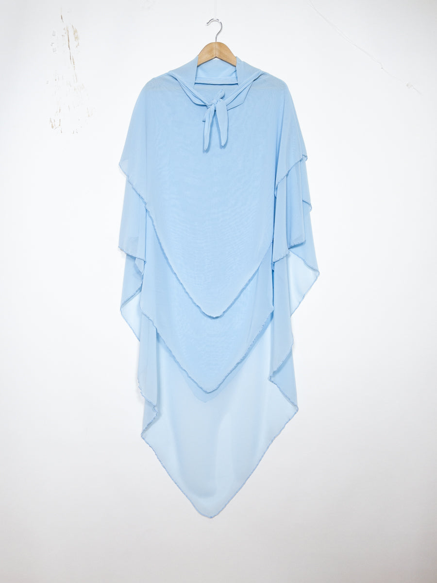 Khimar trois volant ref:Ca2317 - Khimar long en mousseline de haute qualité