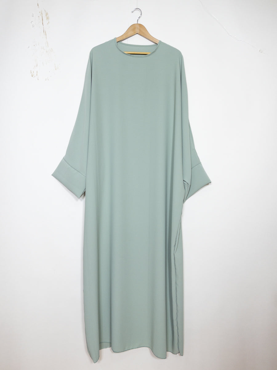 Lange Abaya voor Dames REF: ro2331pk - Lange Abaya in Medina-zijde met Vlindermouwen, Vloeiend, Zacht en Comfortabel