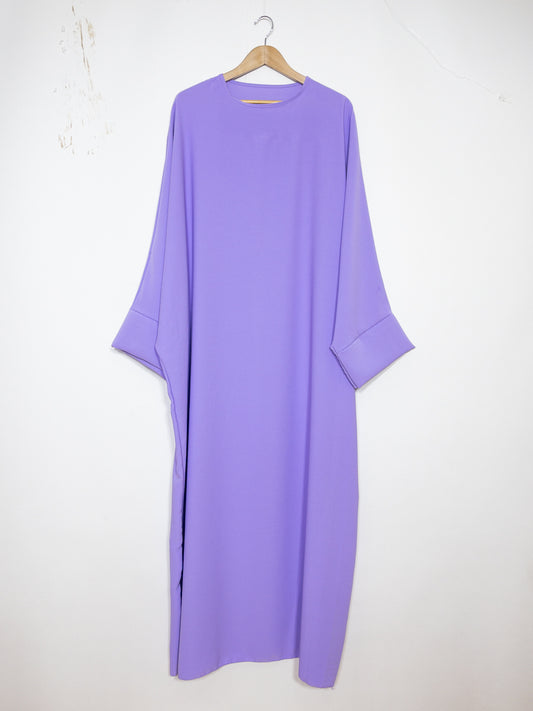 Long Abaya for Women Ref: ro2331pk - Long Abaya in Medina Silk with Butterfly Sleeves, Flowing, Soft and Comfortable