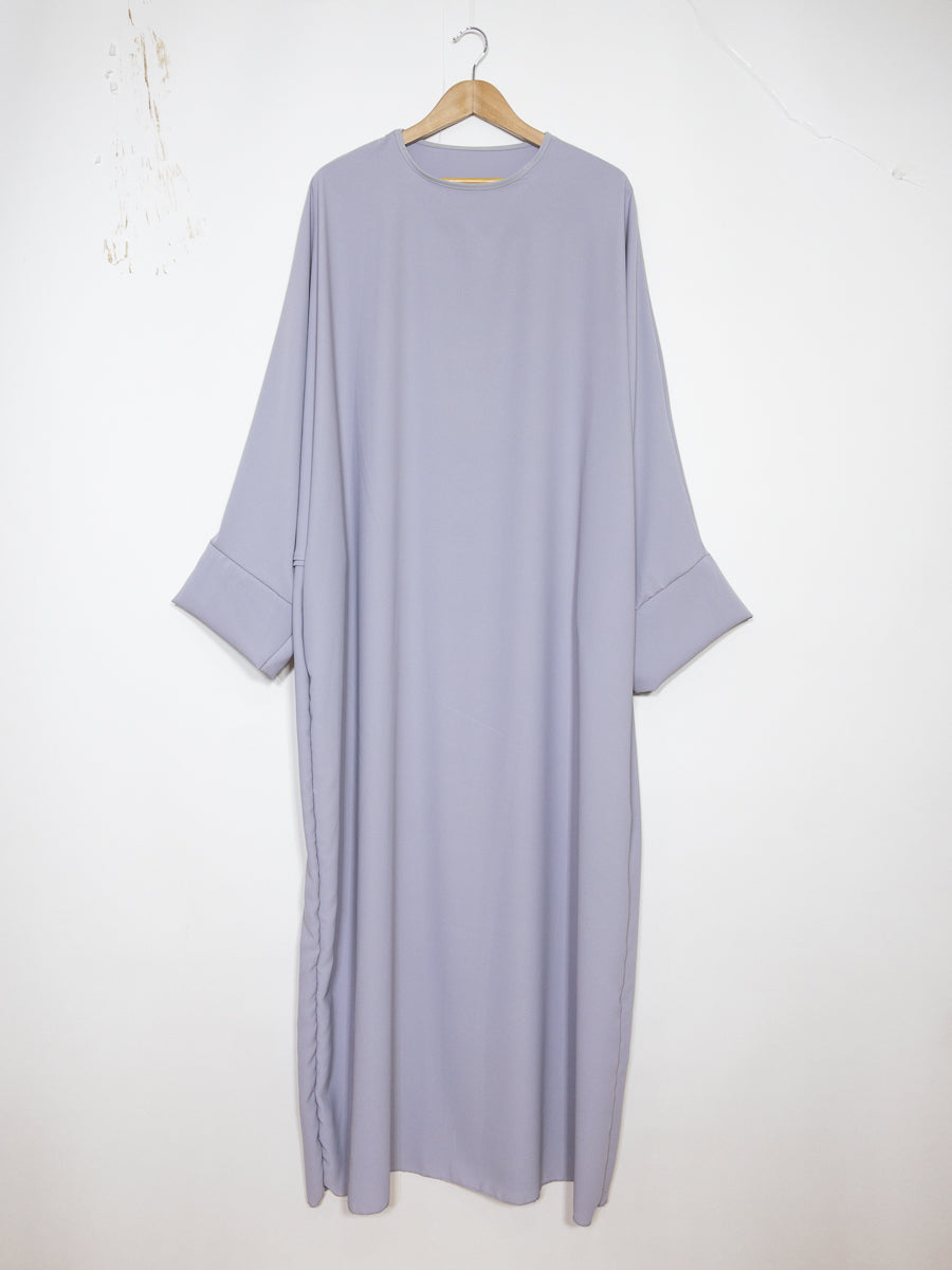 Lange Abaya voor Dames REF: ro2331pk - Lange Abaya in Medina-zijde met Vlindermouwen, Vloeiend, Zacht en Comfortabel