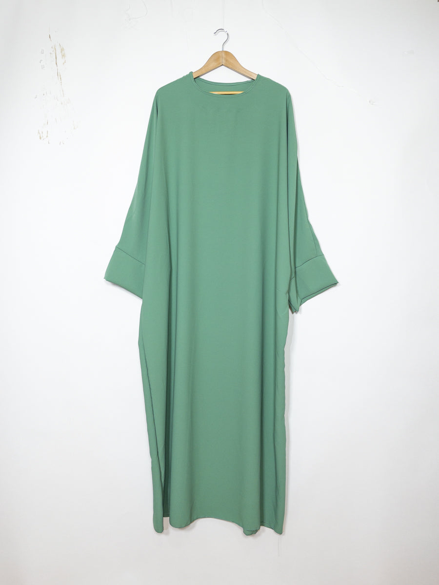 Lange Abaya voor Dames REF: ro2331pk - Lange Abaya in Medina-zijde met Vlindermouwen, Vloeiend, Zacht en Comfortabel