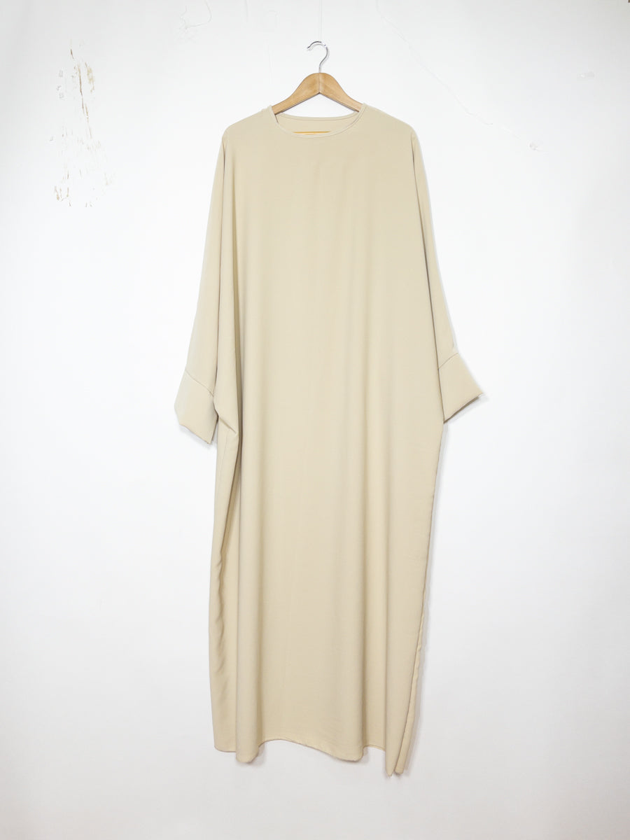 Lange Abaya voor Dames REF: ro2331pk - Lange Abaya in Medina-zijde met Vlindermouwen, Vloeiend, Zacht en Comfortabel