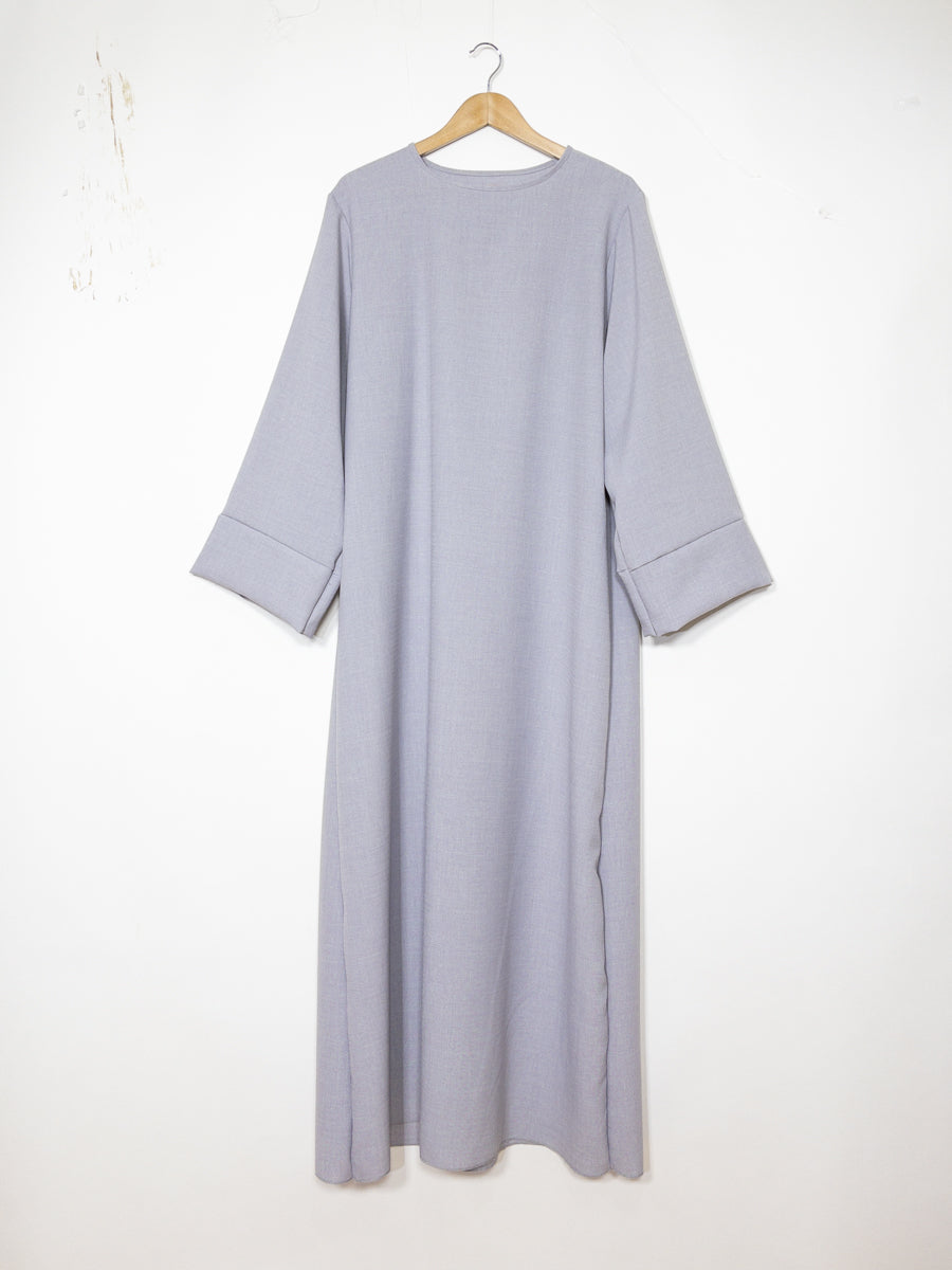 Abaya manche large en lin pour 185cm REF: RoL2352lin- Abaya Longue style Lin manche évasé