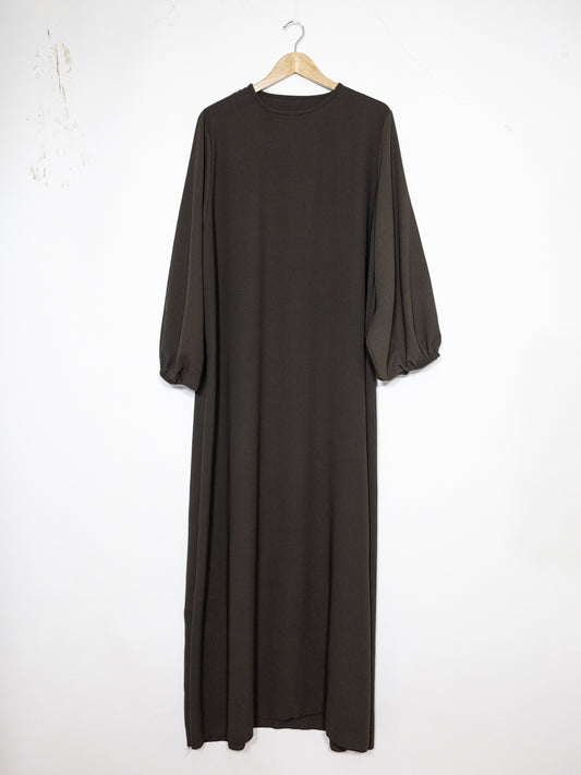 Robe Abaya en Jazz, Modèle RO2370JAZZ, manches ballon élégante, fluide et Confortable