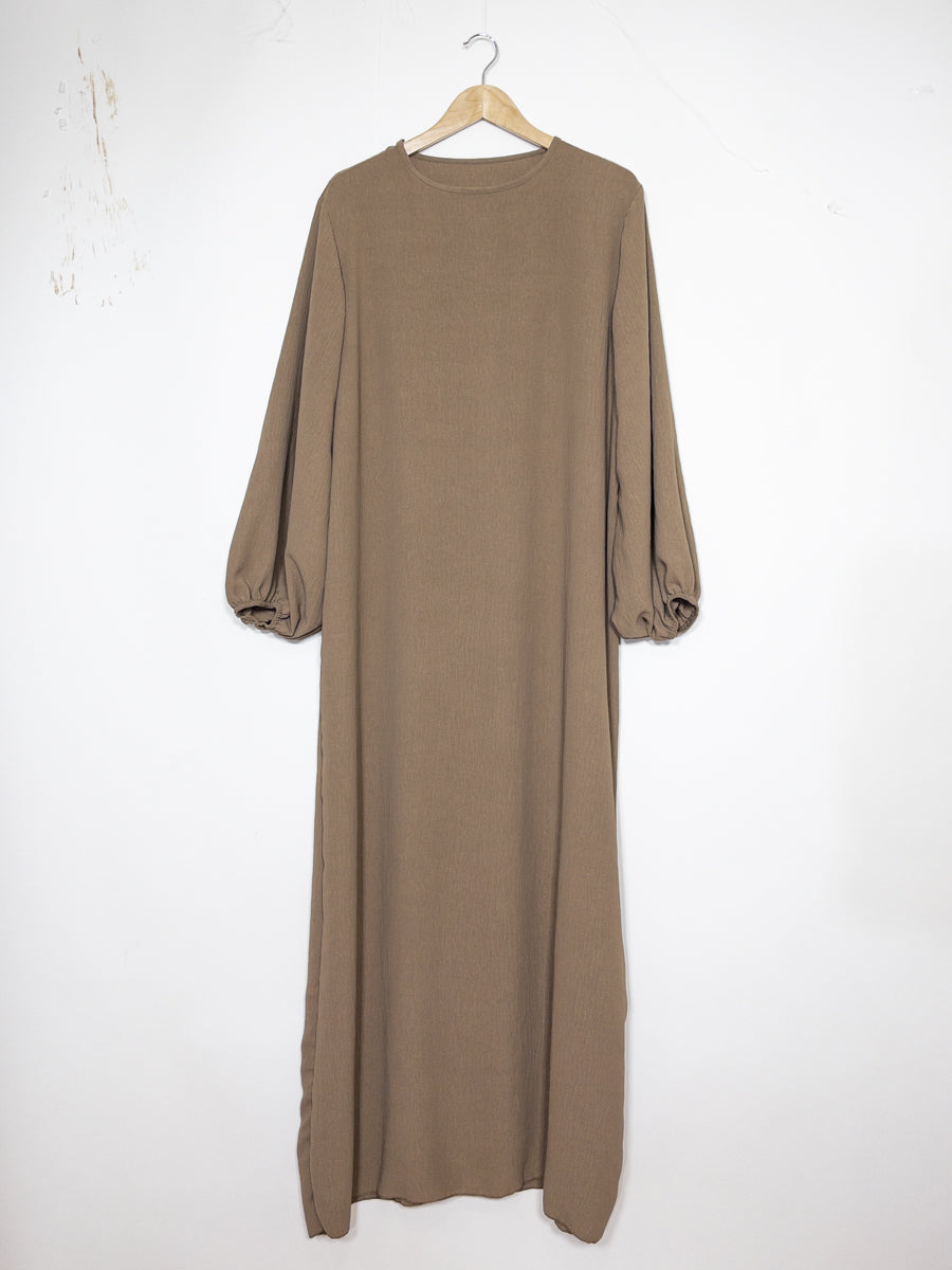 Robe abaya réf RoL2370jazz - Abaya longue en tissu jazz taille longue pour femme 185cm design fluide avec manches ballon