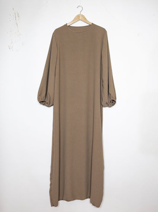 Robe abaya réf RoL2370jazz - Abaya longue en tissu jazz taille longue pour femme 185cm design fluide avec manches ballon