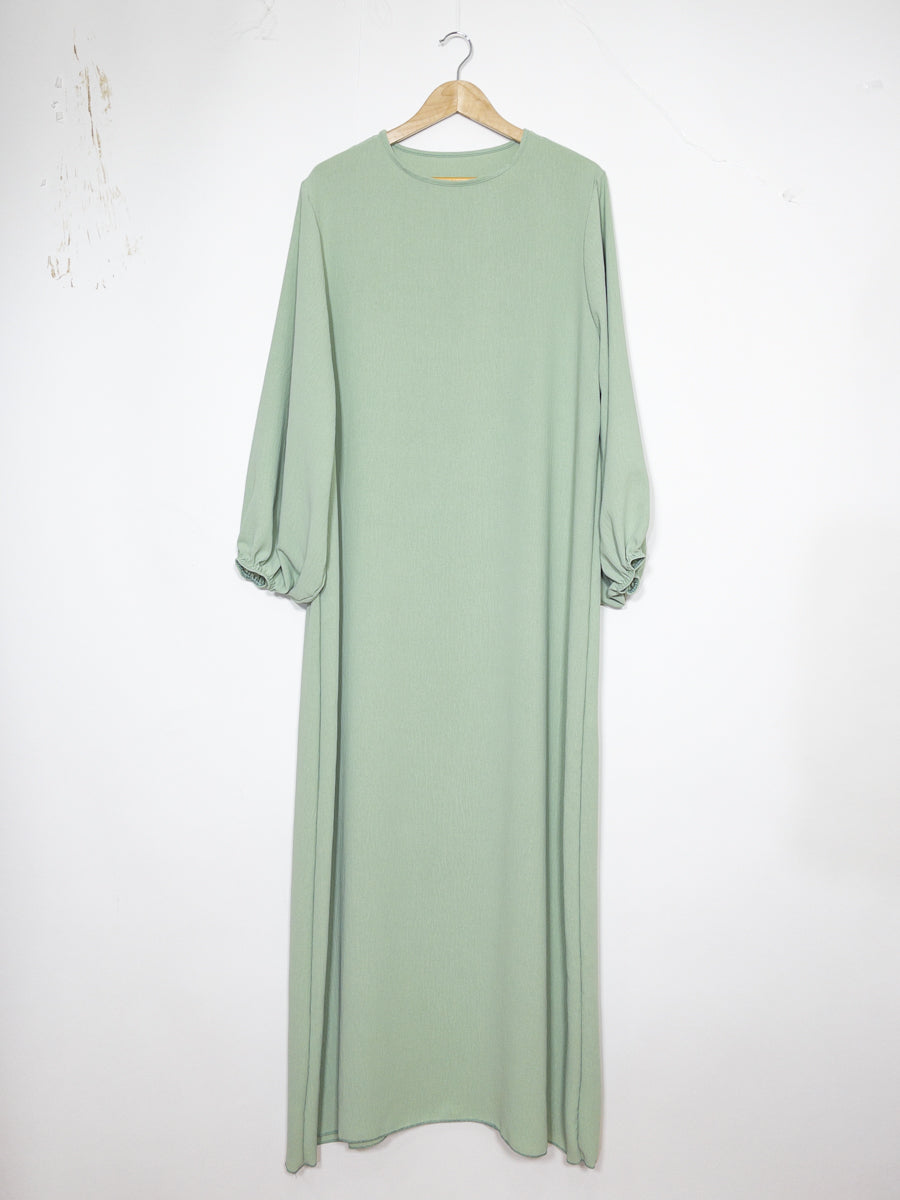 Robe abaya réf RoL2370jazz - Abaya longue en tissu jazz taille longue pour femme 185cm design fluide avec manches ballon