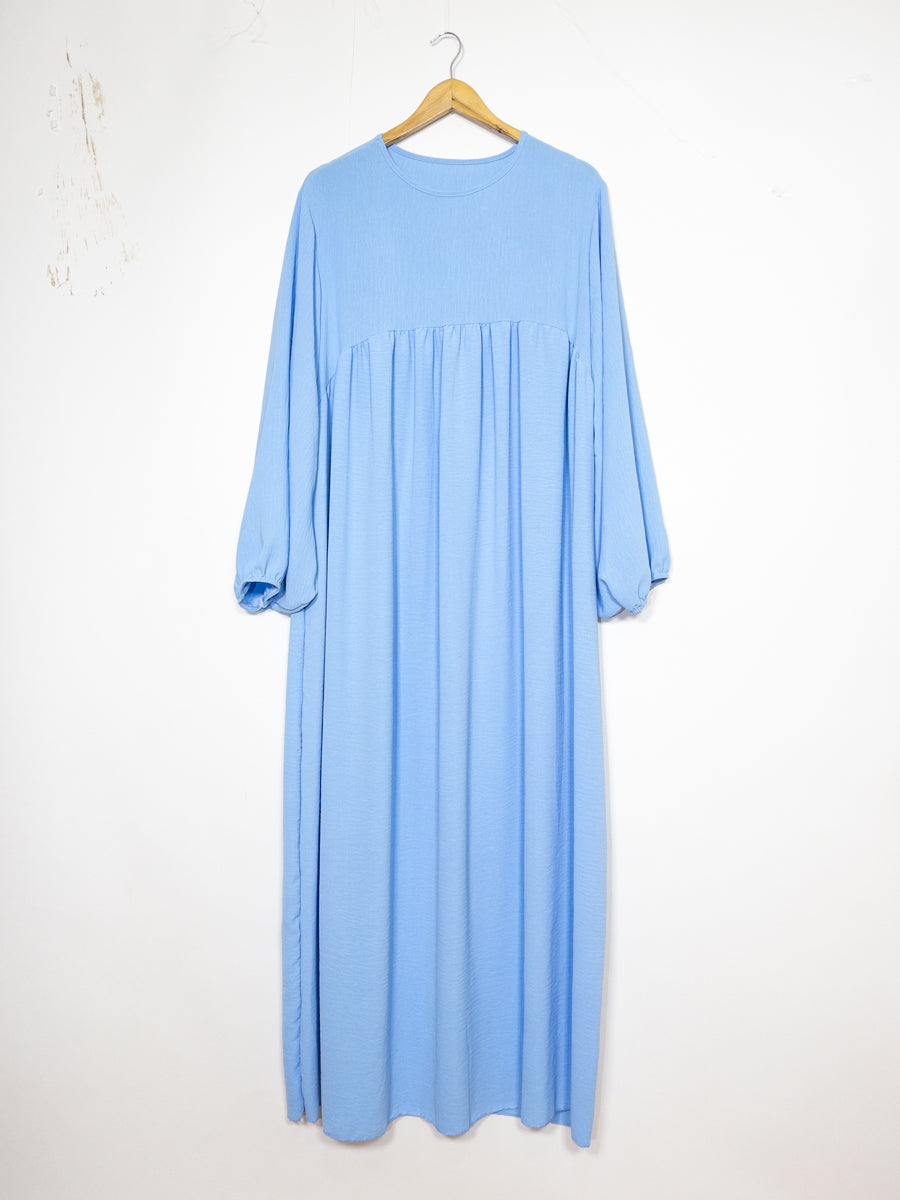 Vestido Abaya Ref. RoL2370jazz - Abaya Comprida em Tecido Jazz Tamanho Grande para Mulher 185cm Design Fluido com Mangas Balão