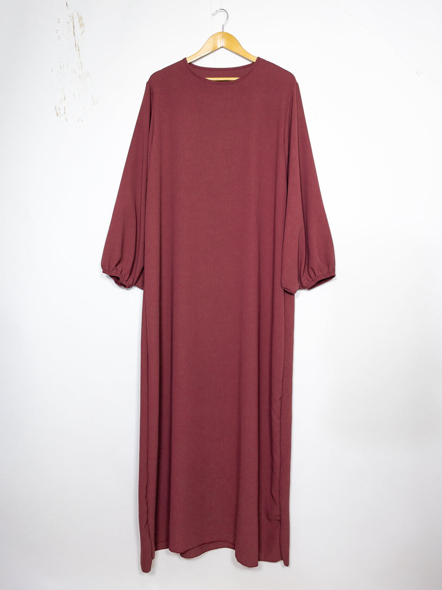 Robe Abaya en Jazz, Modèle RO2370JAZZ, manches ballon élégante, fluide et Confortable