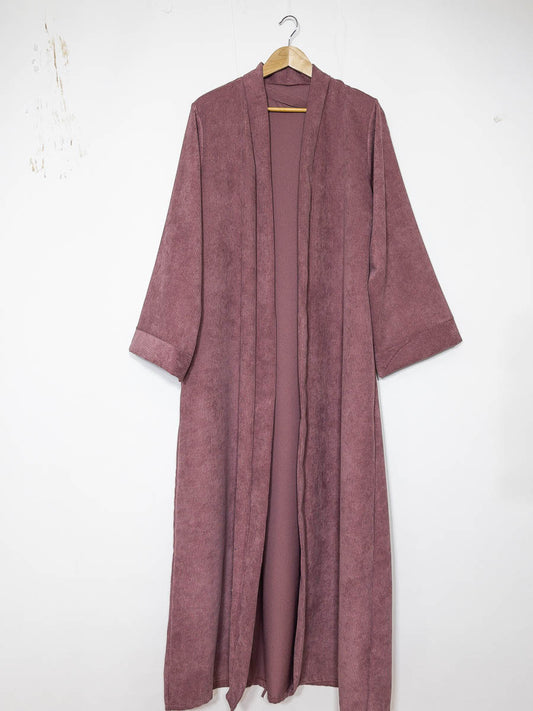 Wide-Sleeve Kimono for Women Ref: 2391 - Ribbed Velvet Kimono with Long, Open Cut and Full Sleeves