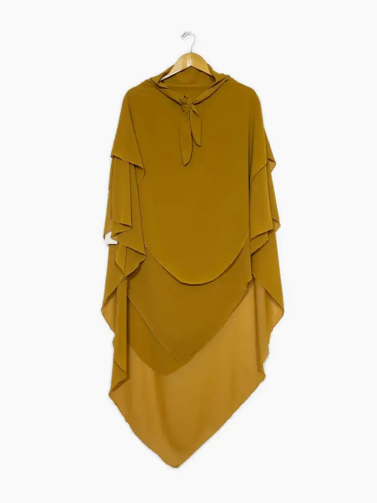 Khimar trois volant ref:Ca2317 - Khimar long en mousseline de haute qualité