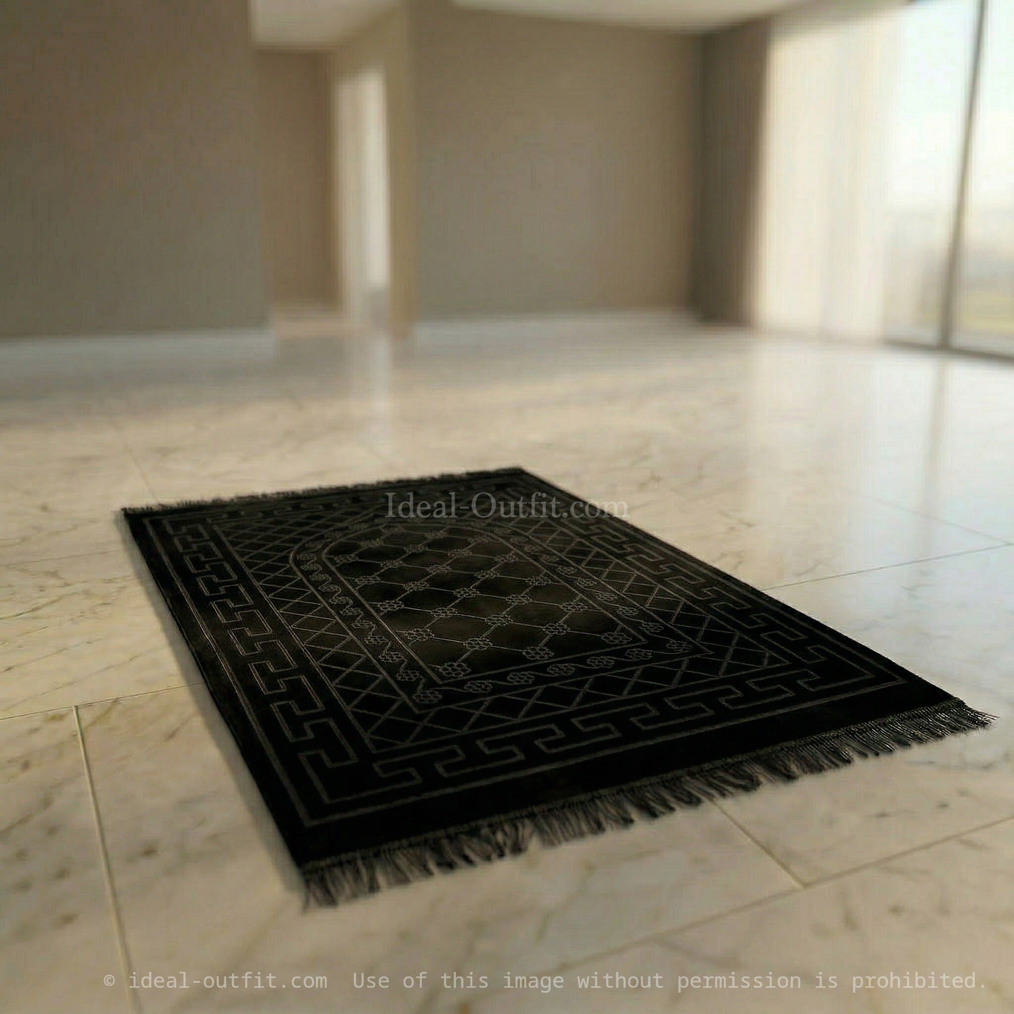 Confort et recueillement, Tapis de prière en velours avec motifs embossés, Accessoires de prière islamique