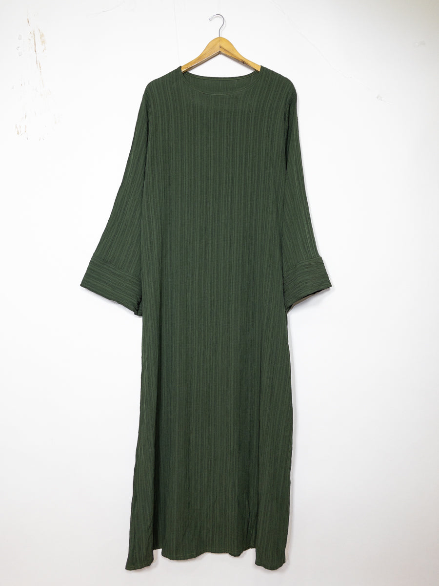 Long Abaya for Women REF: Ro2387FF - Wide-Sleeve Abaya Dress in Highly Durable Textured Fabric
