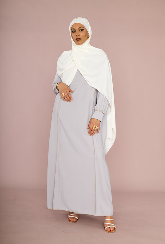 Long Loose-Fit Abaya Ref: Ro2337pk in Medina Silk
