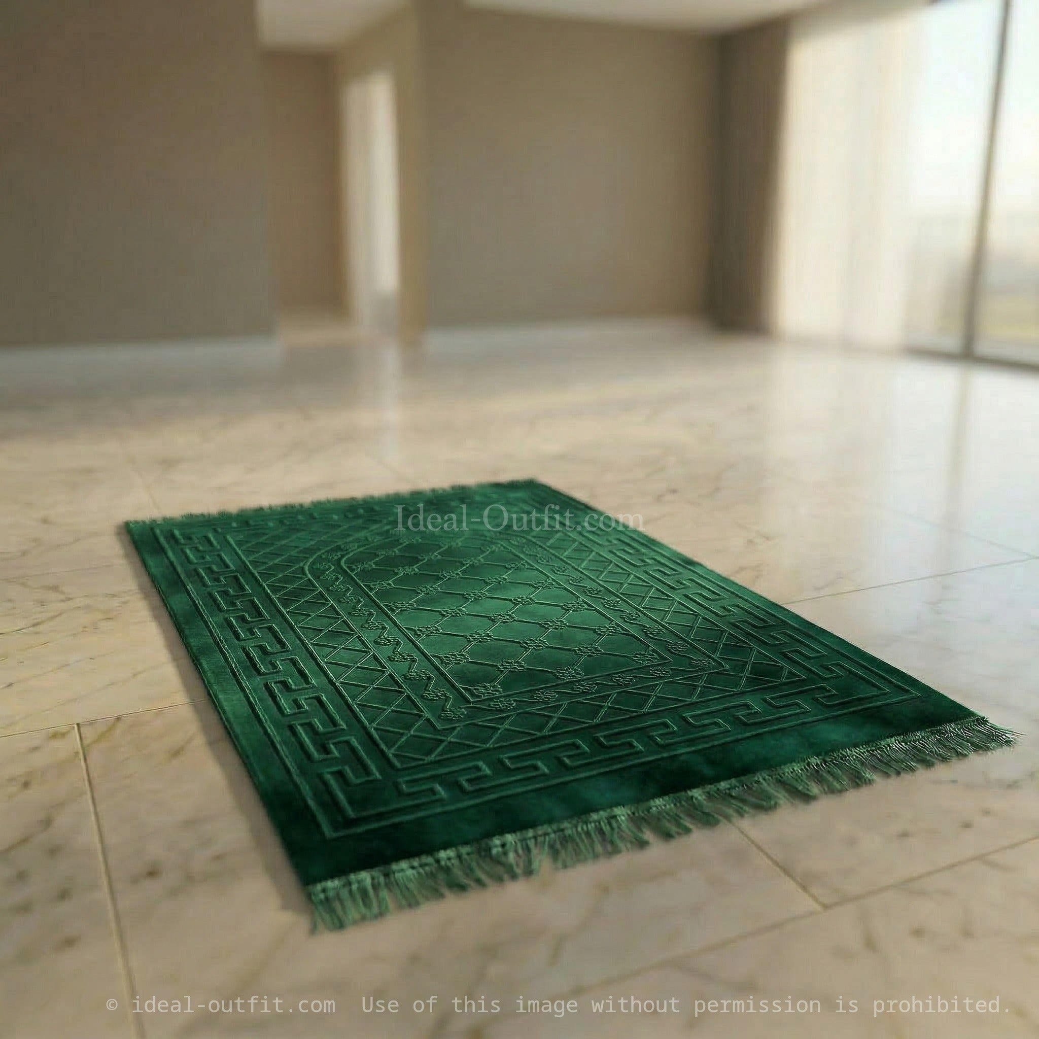 Confort et recueillement, Tapis de prière en velours avec motifs embossés, Accessoires de prière islamique
