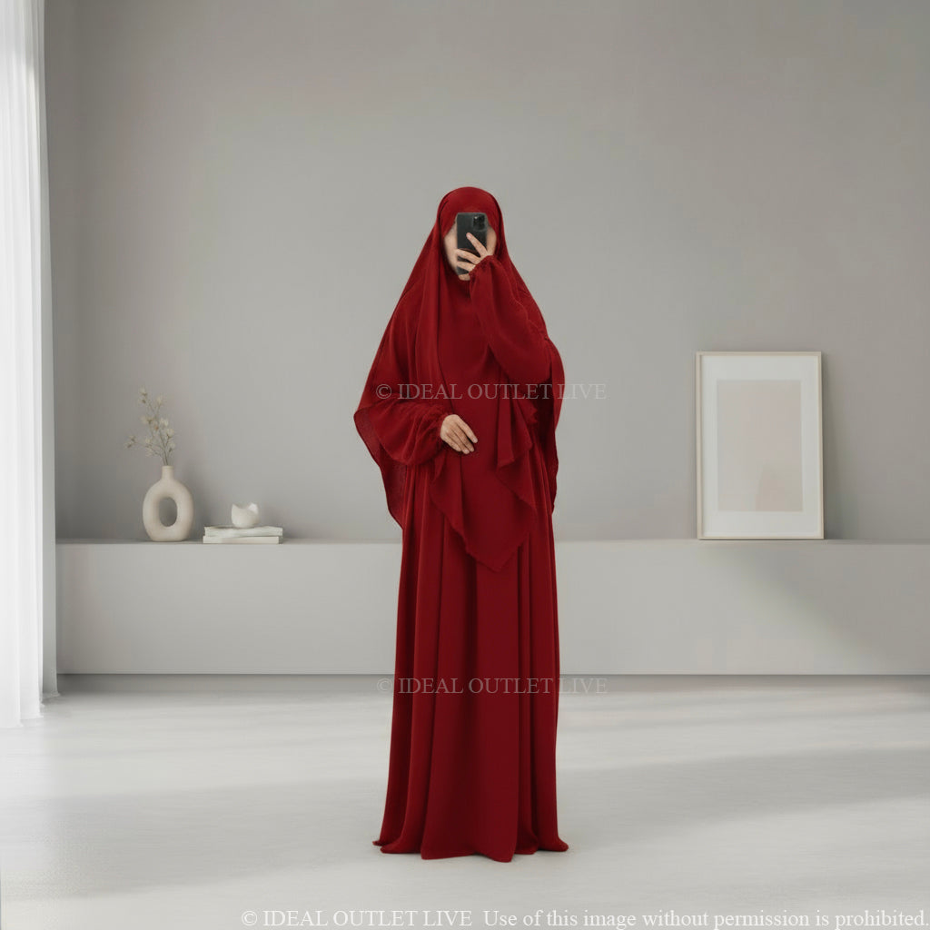 L'Ensemble de prière, Abaya Khimar 2 pièces en Tissu Jazz, Mastour et Pratique