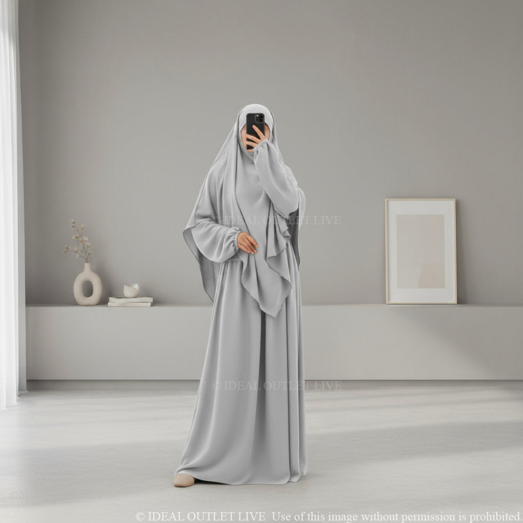 L'Ensemble de prière, Abaya Khimar 2 pièces en Tissu Jazz, Mastour et Pratique
