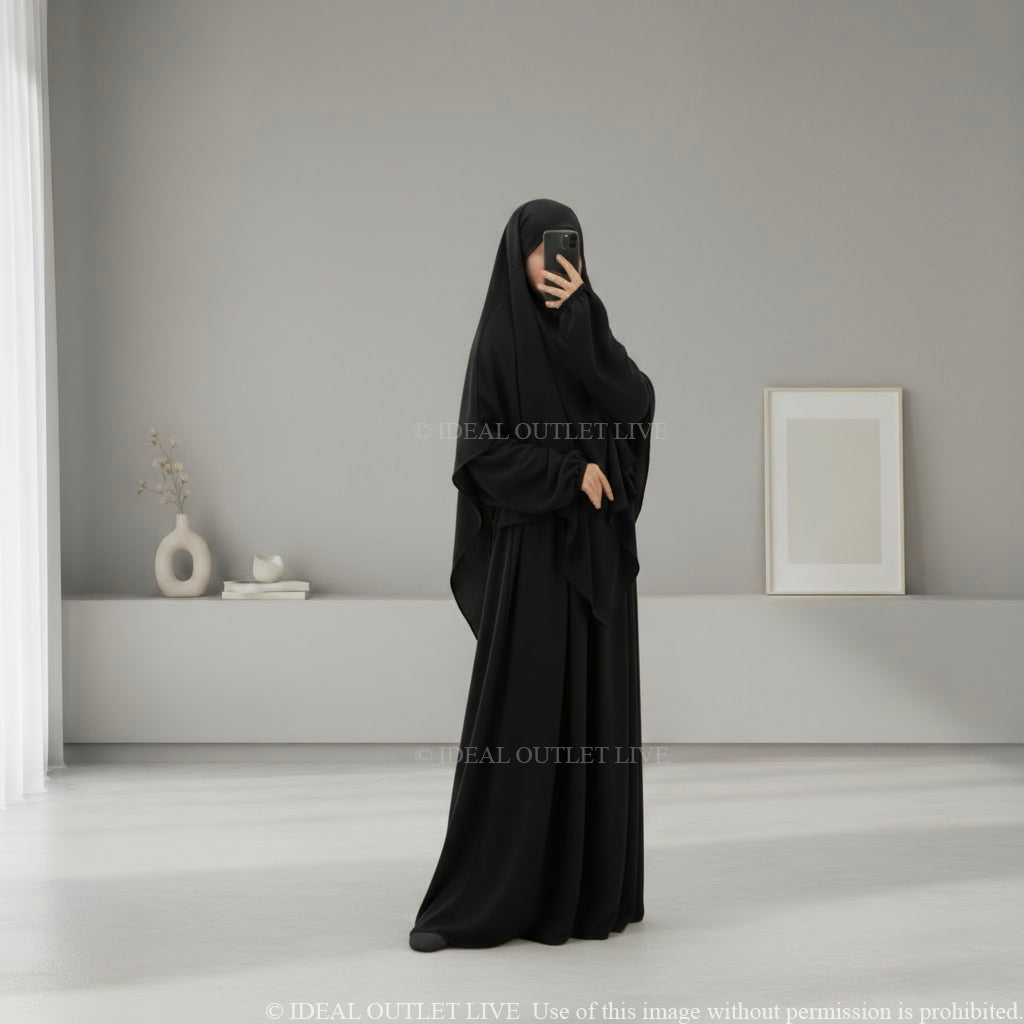 L'Ensemble de prière, Abaya Khimar 2 pièces en Tissu Jazz, Mastour et Pratique