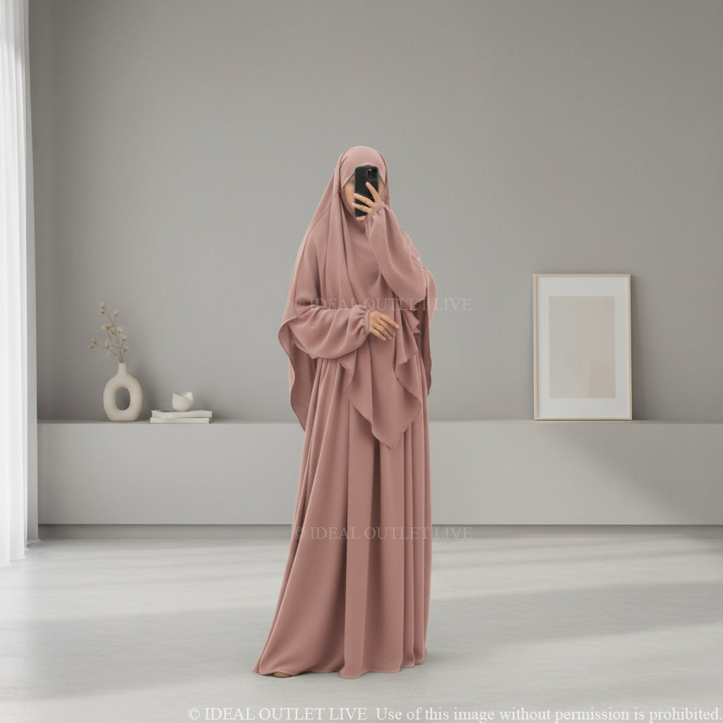 L'Ensemble de prière, Abaya Khimar 2 pièces en Tissu Jazz, Mastour et Pratique