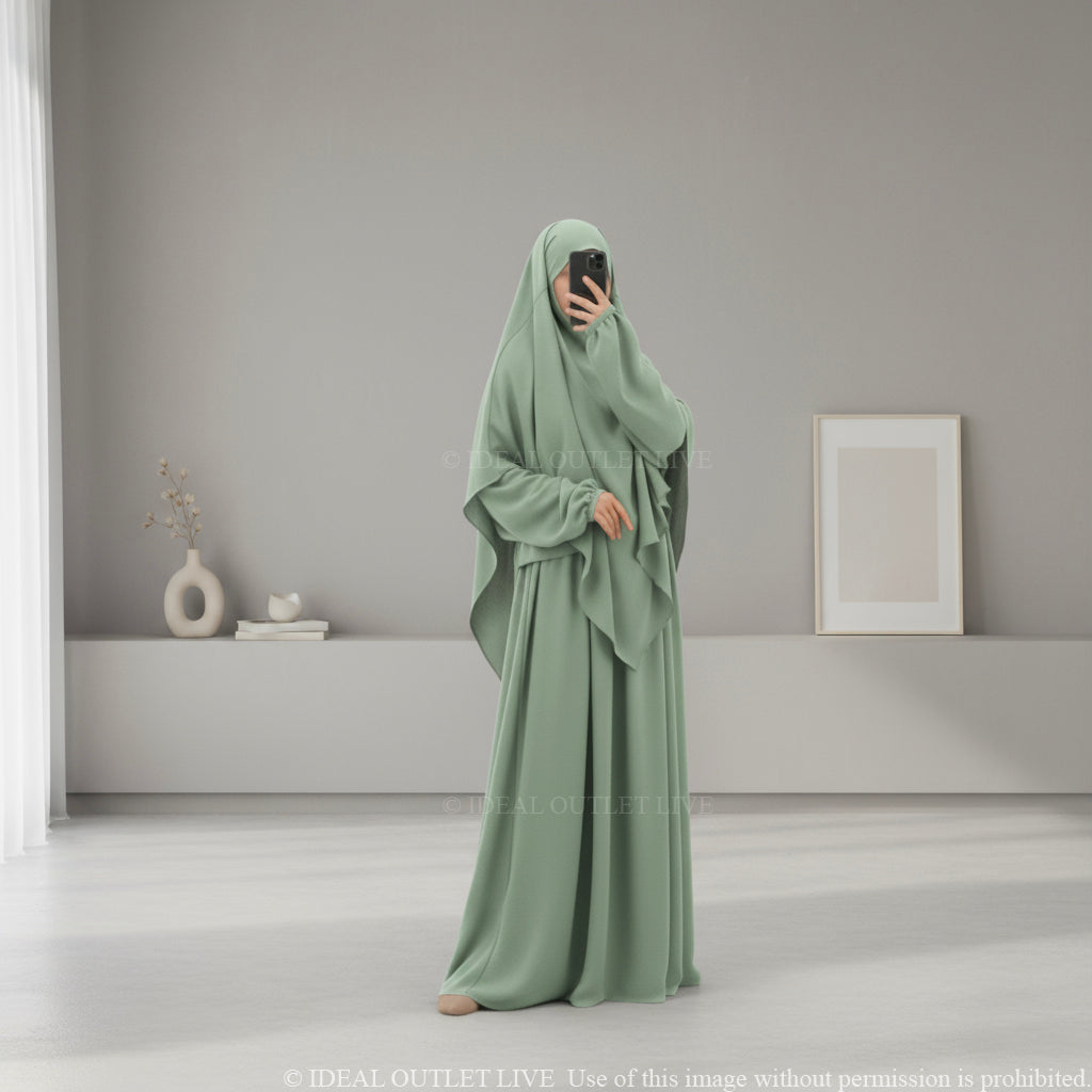 L'Ensemble de prière, Abaya Khimar 2 pièces en Tissu Jazz, Mastour et Pratique