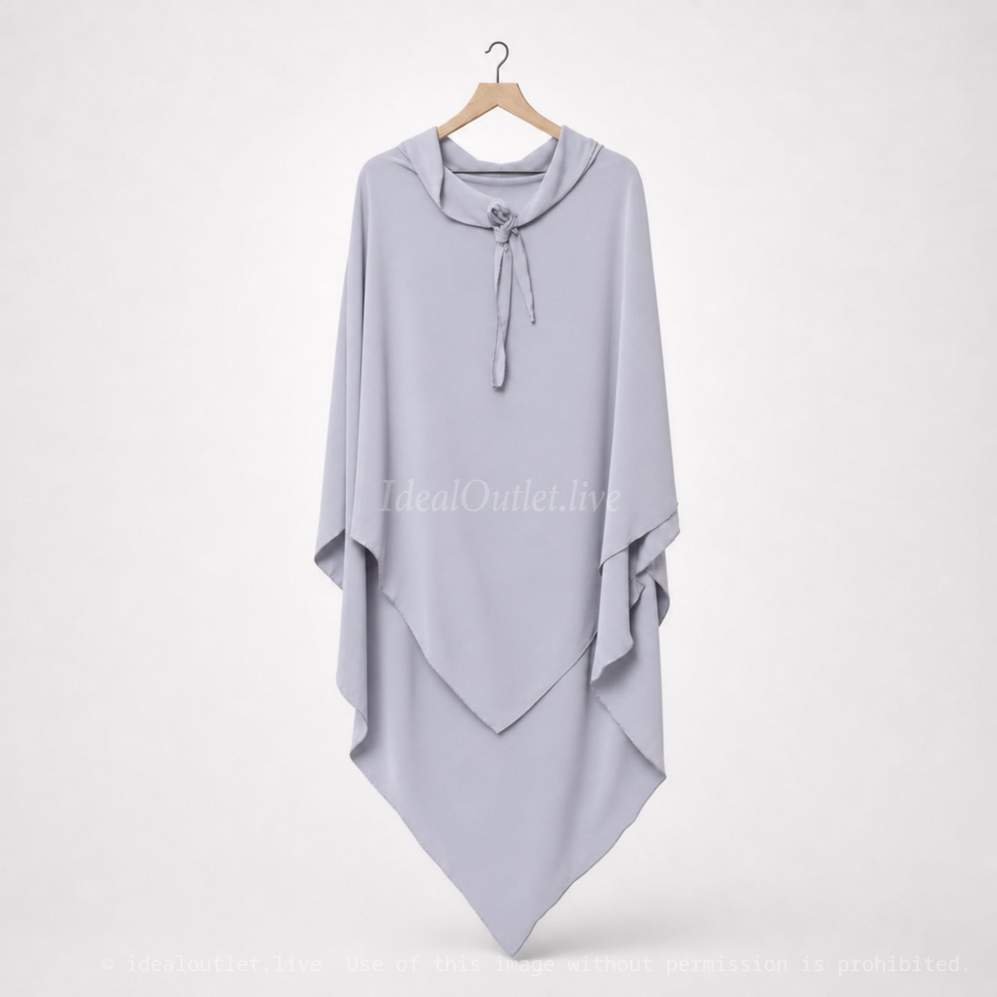 Khimar long ref: Ca2307pk - Khimar Long en Soie de Médine fluide et doux