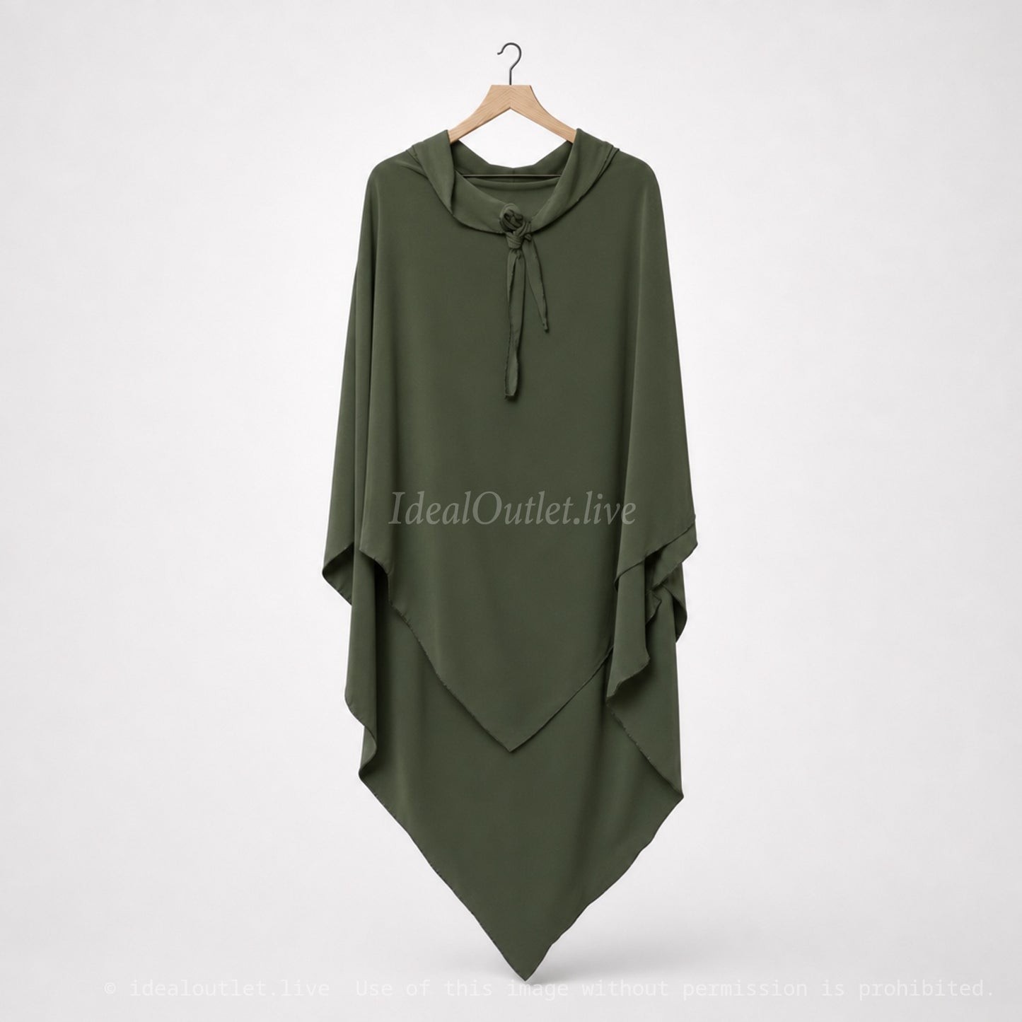 Khimar long ref: Ca2307pk - Khimar Long en Soie de Médine fluide et doux