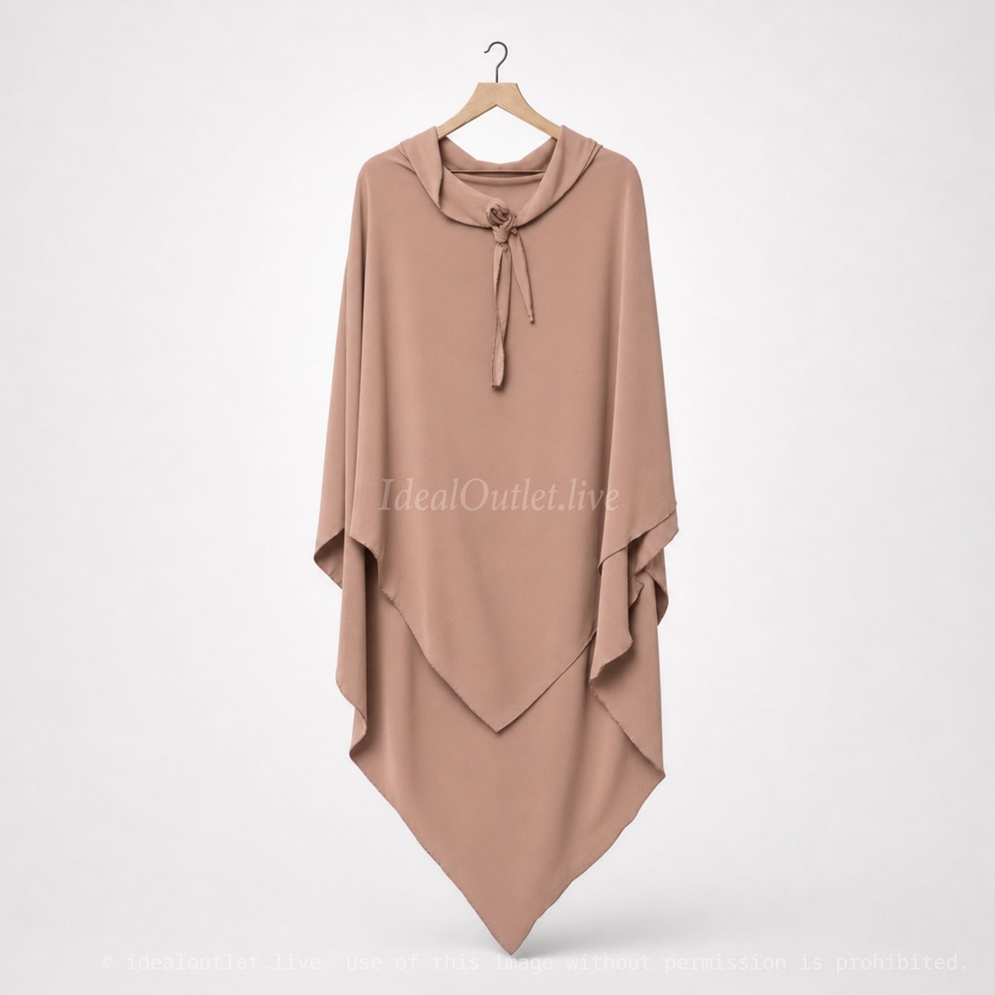 Khimar long ref: Ca2307pk - Khimar Long en Soie de Médine fluide et doux