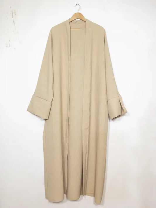 Kimono-Style Abaya with Tank Top Two-Piece Set Ro2380LIN - Comfortable and Chic LIN Style