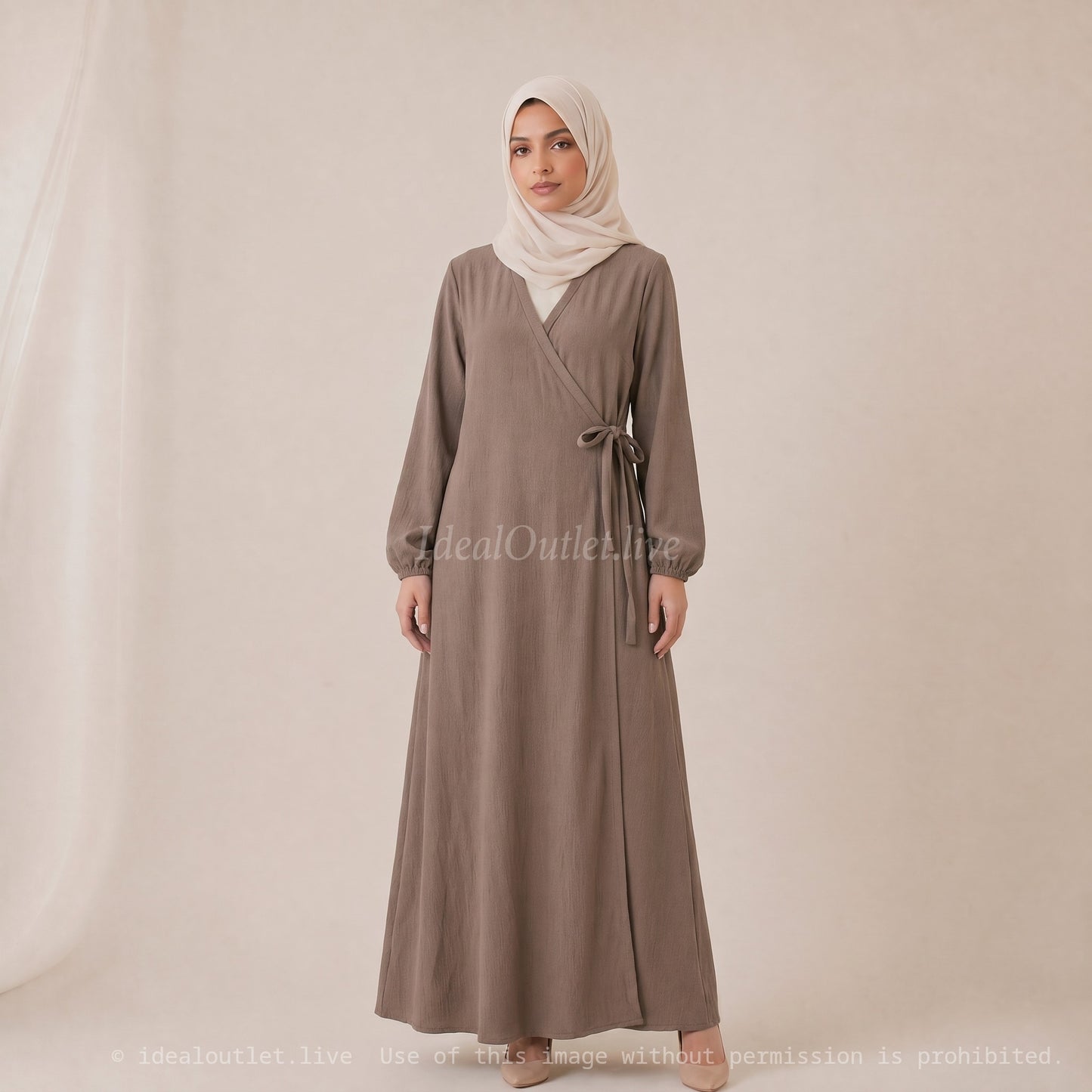 Wrap Abaya Dress Ro2372 Jazz for Women - Elegant and Comfortable