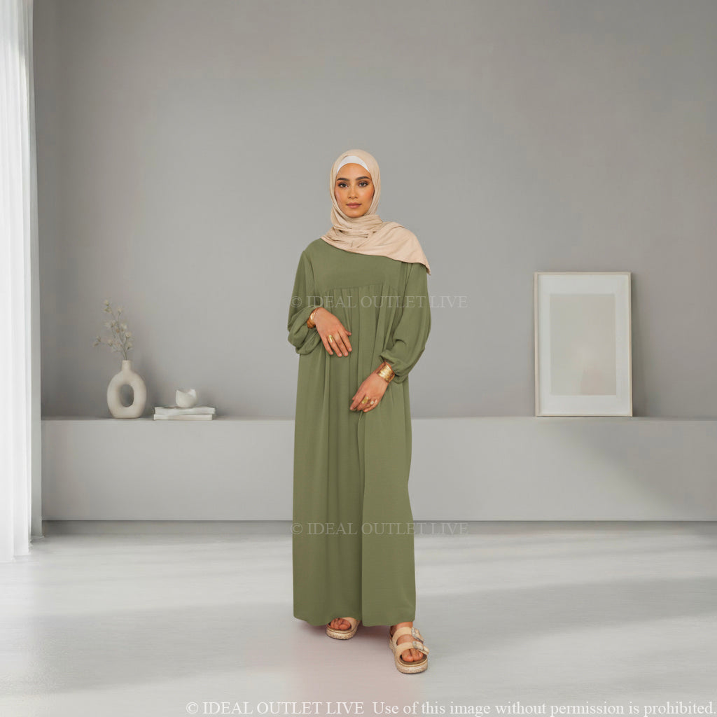 L'Élégance au Quotidien, Abaya Manches Ballon en Tissu Jazz, Chic et Mastour