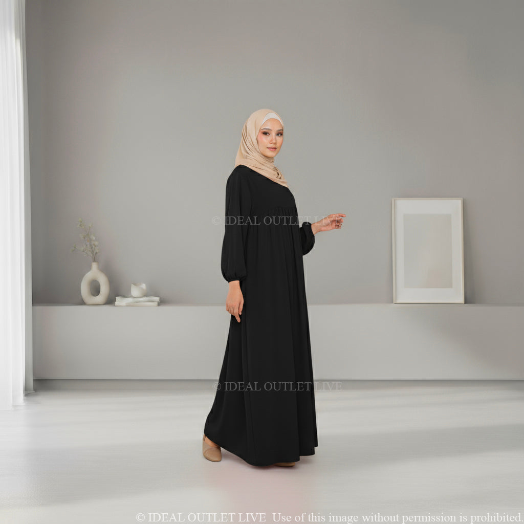 L'Élégance au Quotidien, Abaya Manches Ballon en Tissu Jazz, Chic et Mastour