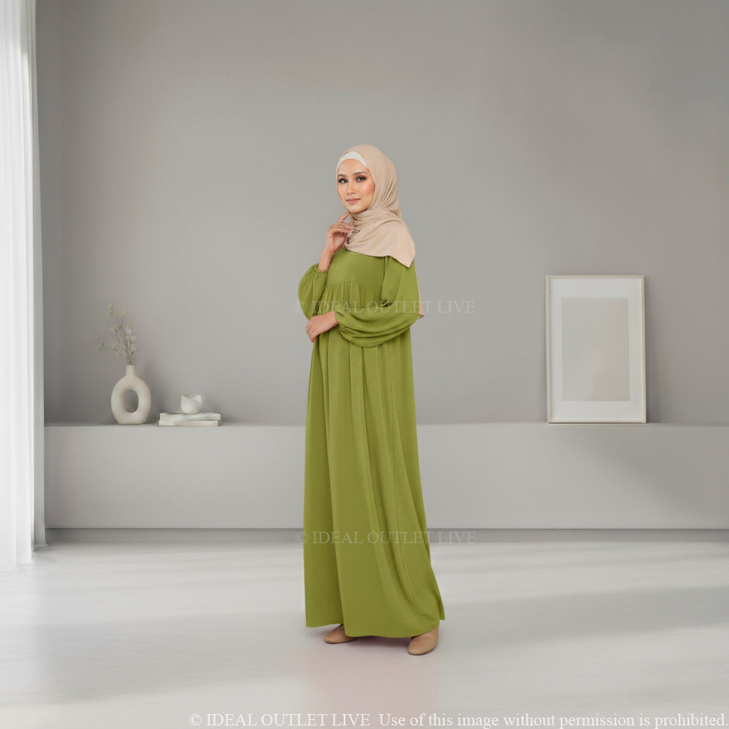 L'Élégance au Quotidien, Abaya Manches Ballon en Tissu Jazz, Chic et Mastour