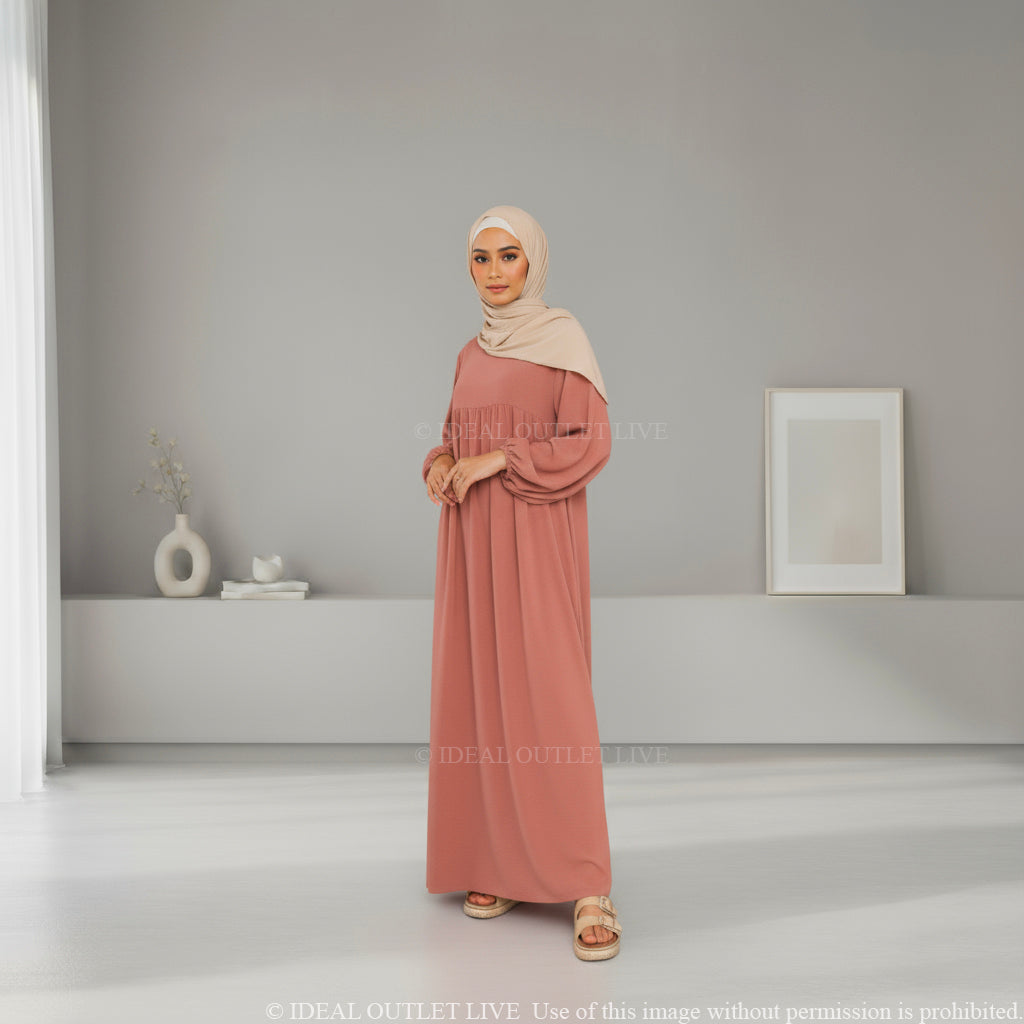 L'Élégance au Quotidien, Abaya Manches Ballon en Tissu Jazz, Chic et Mastour